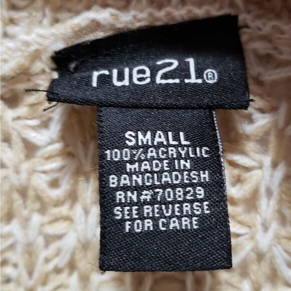 * Rue 21 sweater tan and brown, S - Picture 3 of 4